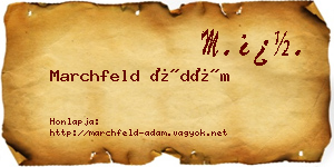 Marchfeld Ádám névjegykártya